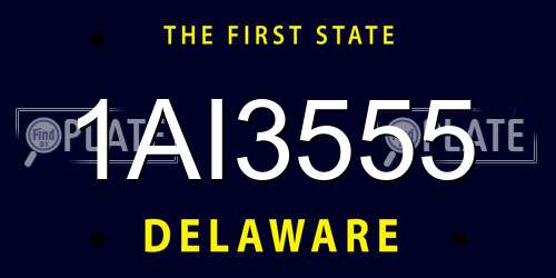1AI3555 Delaware License Plate