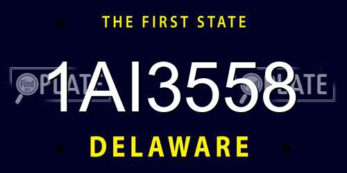 1AI3558 Delaware License Plate