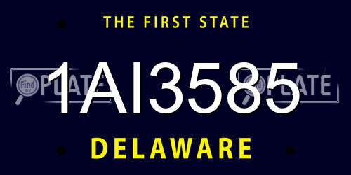 1AI3585 Delaware License Plate