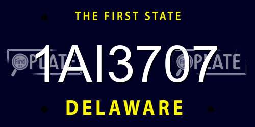1AI3707 Delaware License Plate