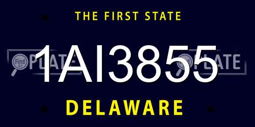 1AI3855 Delaware License Plate