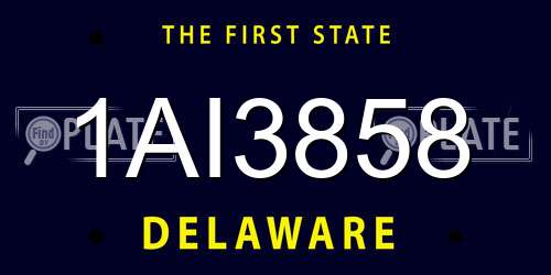 1AI3858 Delaware License Plate