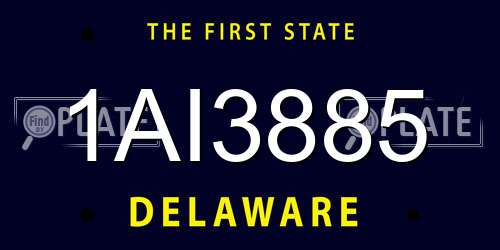 1AI3885 Delaware License Plate