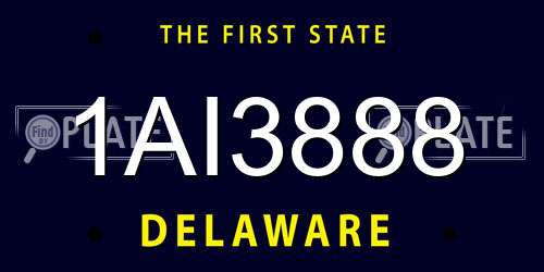 1AI3888 Delaware License Plate