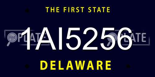 1AI5256 Delaware License Plate