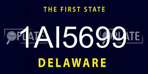 1AI5699 Delaware License Plate
