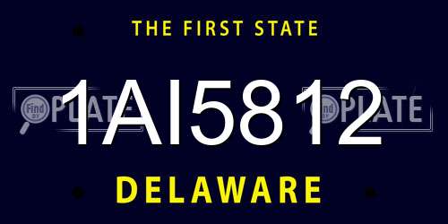 1AI5812 Delaware License Plate
