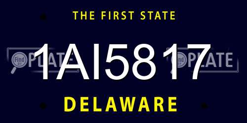 1AI5817 Delaware License Plate