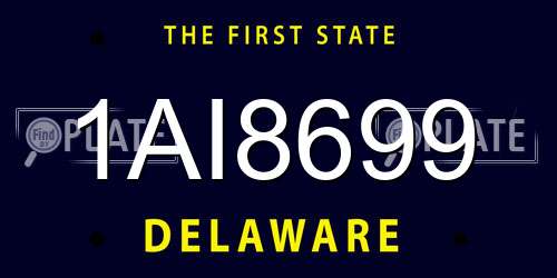 1AI8699 Delaware License Plate