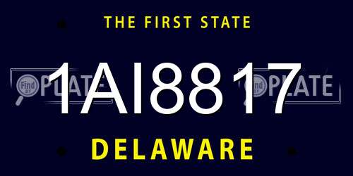 1AI8817 Delaware License Plate