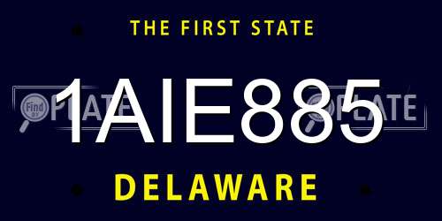 1AIE885 Delaware License Plate