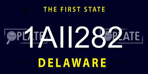 1AII282 Delaware License Plate