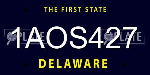 1AOS427 Delaware License Plate