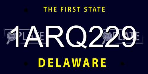 1ARQ229 Delaware License Plate