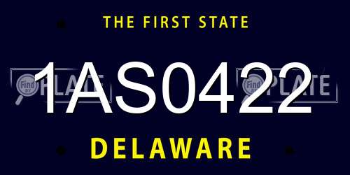 1AS0422 Delaware License Plate