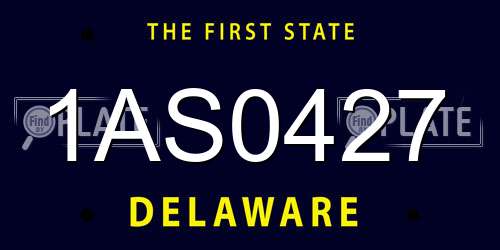 1AS0427 Delaware License Plate