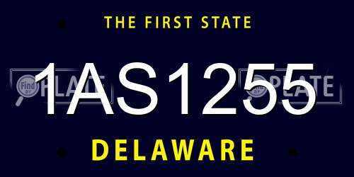 1AS1255 Delaware License Plate