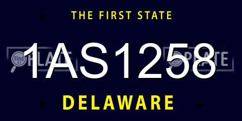 1AS1258 Delaware License Plate