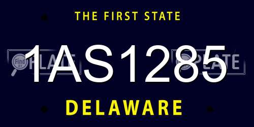 1AS1285 Delaware License Plate