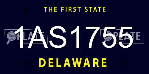 1AS1755 Delaware License Plate