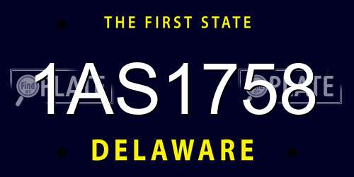 1AS1758 Delaware License Plate
