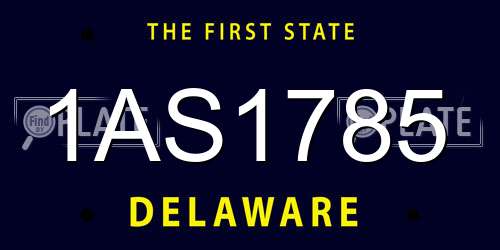 1AS1785 Delaware License Plate