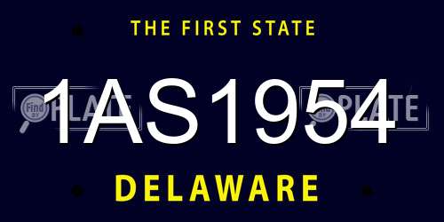 1AS1954 Delaware License Plate