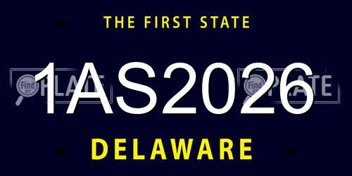 1AS2026 Delaware License Plate