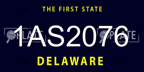 1AS2076 Delaware License Plate