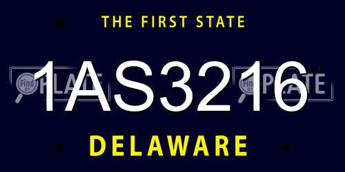 1AS3216 Delaware License Plate