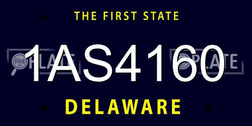 1AS4160 Delaware License Plate