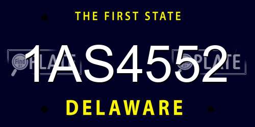 1AS4552 Delaware License Plate