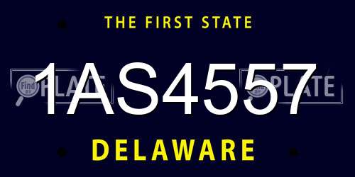 1AS4557 Delaware License Plate