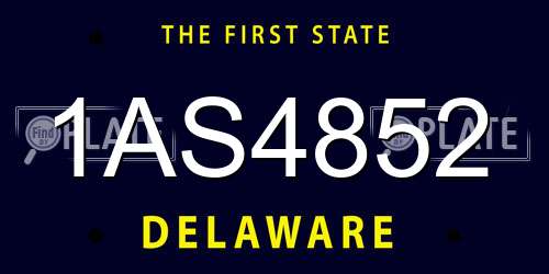 1AS4852 Delaware License Plate