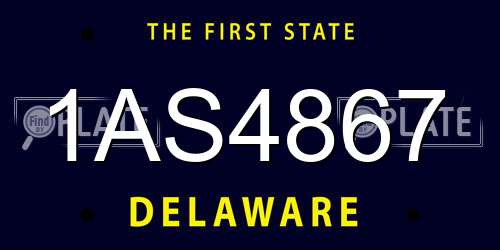 1AS4867 Delaware License Plate