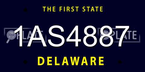 1AS4887 Delaware License Plate
