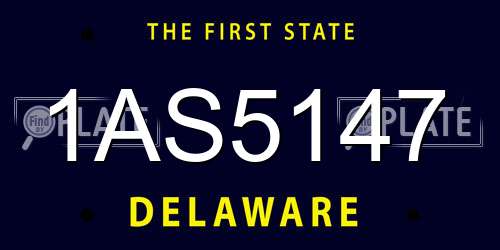 1AS5147 Delaware License Plate