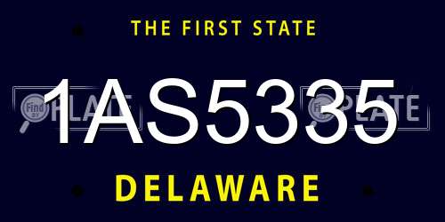 1AS5335 Delaware License Plate