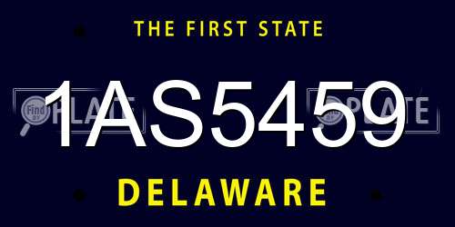 1AS5459 Delaware License Plate