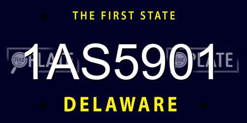 1AS5901 Delaware License Plate