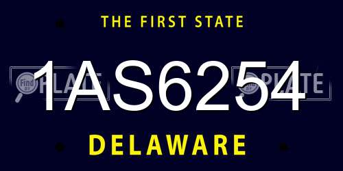1AS6254 Delaware License Plate