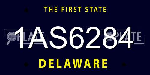 1AS6284 Delaware License Plate