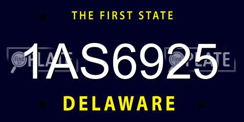 1AS6925 Delaware License Plate