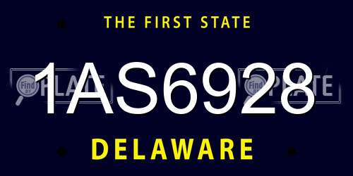1AS6928 Delaware License Plate