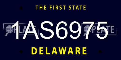 1AS6975 Delaware License Plate