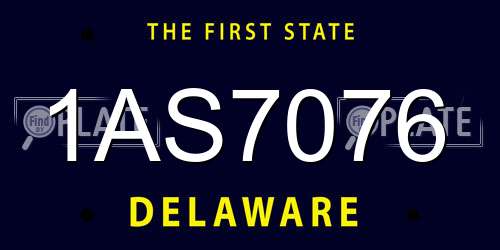 1AS7076 Delaware License Plate
