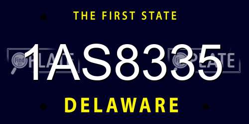 1AS8335 Delaware License Plate