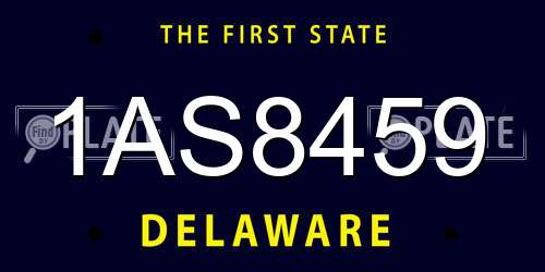 1AS8459 Delaware License Plate