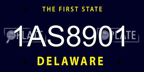 1AS8901 Delaware License Plate