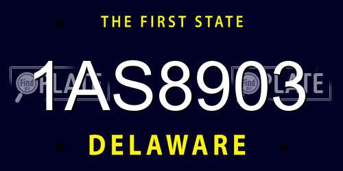 1AS8903 Delaware License Plate